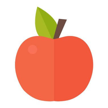 Kırmızı Elma Vektör İllüstrasyonu.