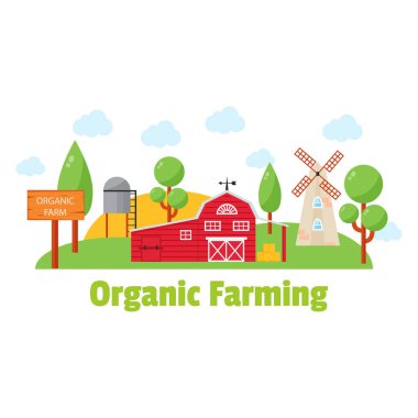 Organik tarım vektör çizim.