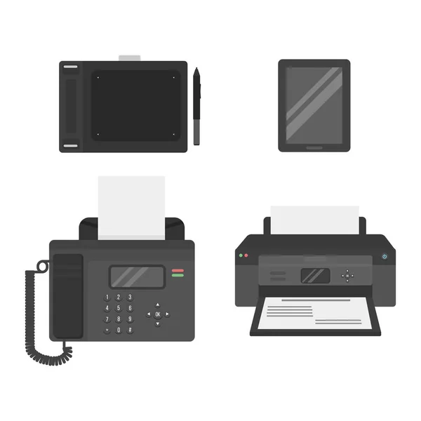 Computer bureau apparatuur vector — Stockvector