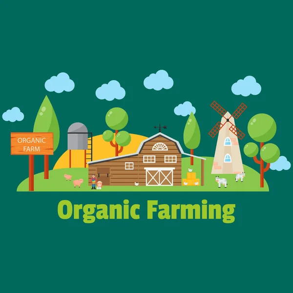 Ilustração de vetores agrícolas orgânicos . — Vetor de Stock
