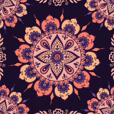 Mehendy mandala vektör çiçek