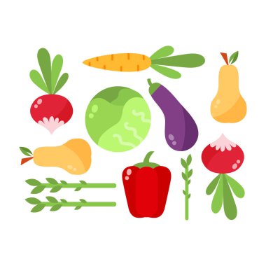 Sebze Gıda selüloz vektör set.