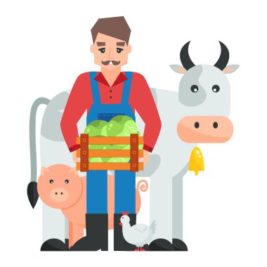 Organik tarım vektör çizim.