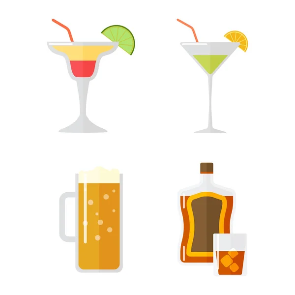 Set of alcohol drink vector. — Stock Vector