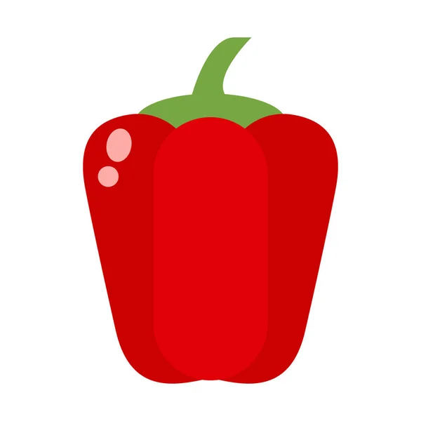 Röd paprika grönsakmat platt vektorillustration. — Stock vektor