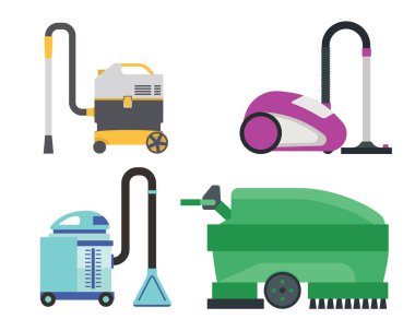 Temizlik ekipmanları vektör set.