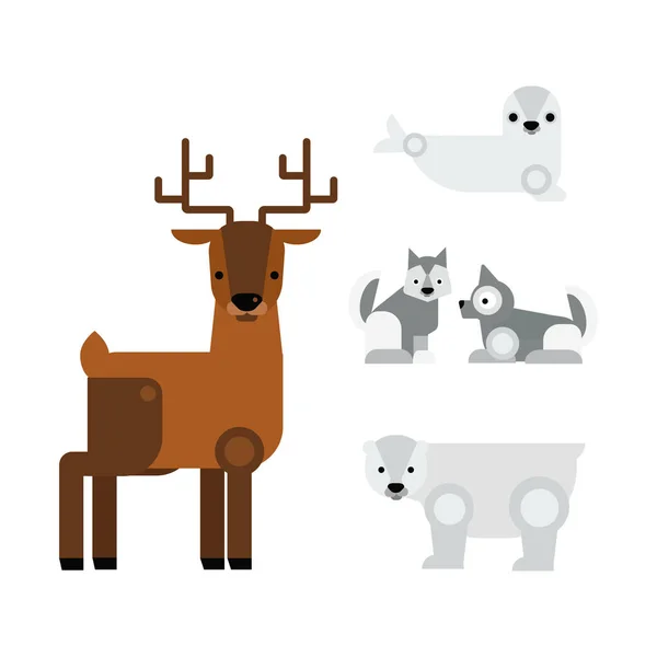 Αλάσκα ζώα διανυσματικά εικονογράφηση. — Διανυσματικό Αρχείο
