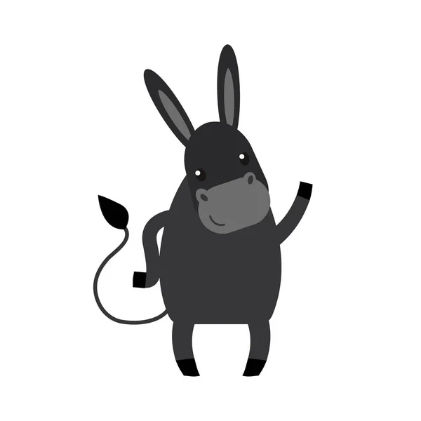 Karikatur niedlicher Esel kleines Pferd — Stockvektor