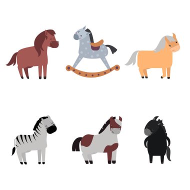 Vektör set farklı at nalı doğurmak.