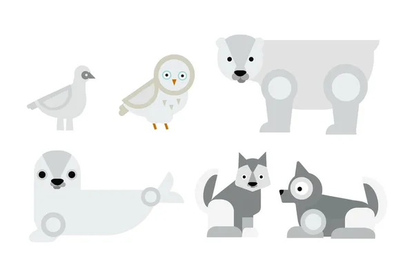 Alaska animals vector illustration. — Stock Vector