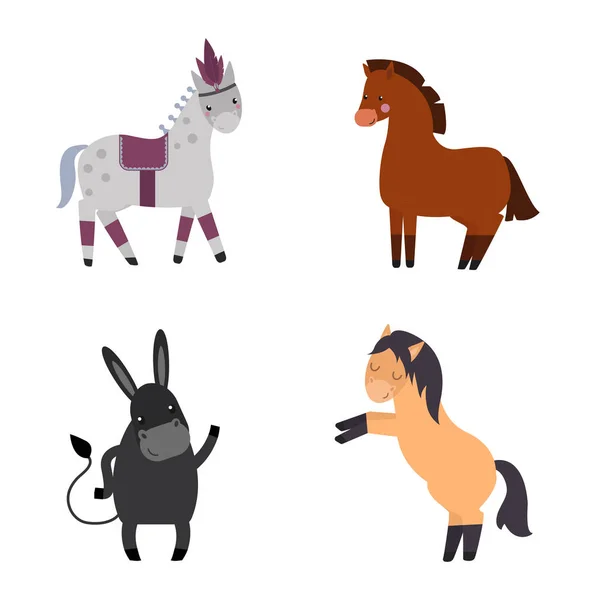 Diferentes caballos de raza vector conjunto . — Vector de stock