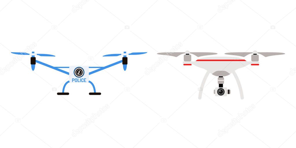 Drone quadcopter vector.