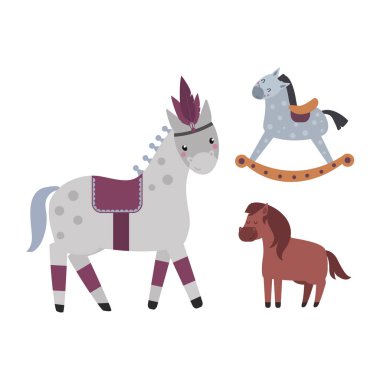 Vektör set farklı at nalı doğurmak.