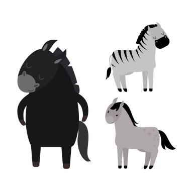 Vektör set farklı at nalı doğurmak.