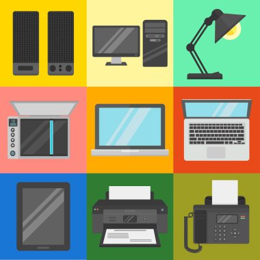Bilgisayar office ekipman vektör