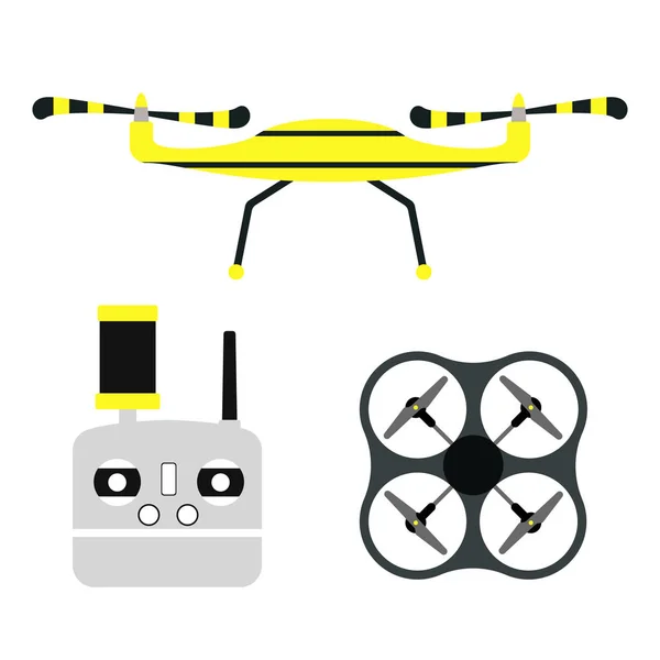 드 론 quadcopter 벡터. — 스톡 벡터