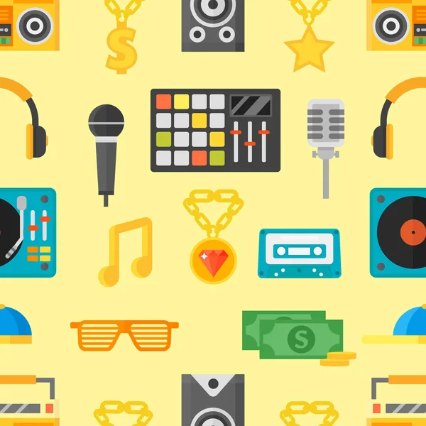 Seamless pattern with music icons vector illustration. — Stock Vector
