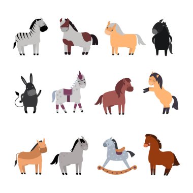 Vektör set farklı at nalı doğurmak.