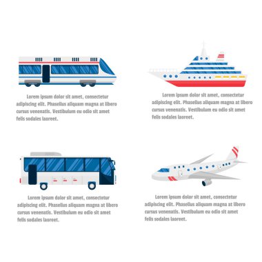 Taşıma kara ve hava Infographic vektör.