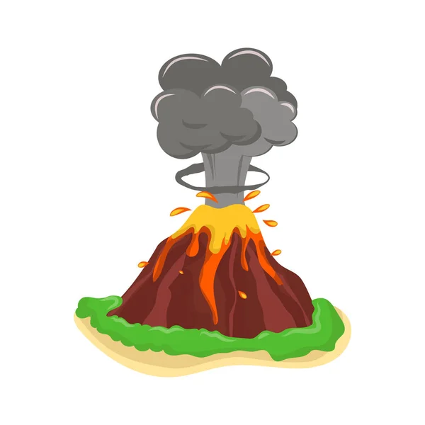 Volcán set vector ilustración . — Vector de stock