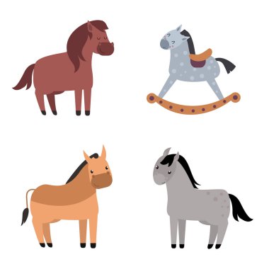 Vektör set farklı at nalı doğurmak.