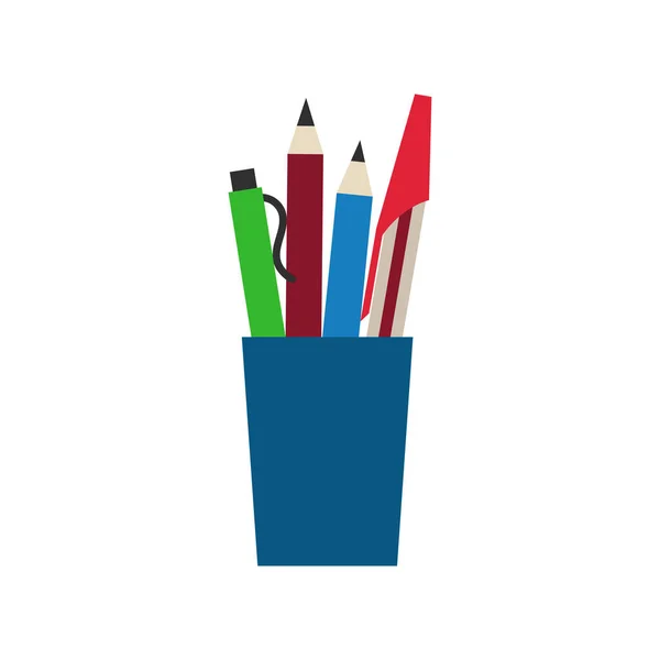 Lápices y lápices de oficina de ingeniería de colores vector de ilustración — Vector de stock