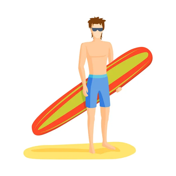 Surfen jongen vectorillustratie — Stockvector