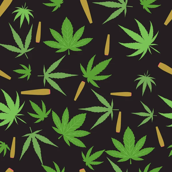 Marihuana patrón inconsútil vector . — Vector de stock