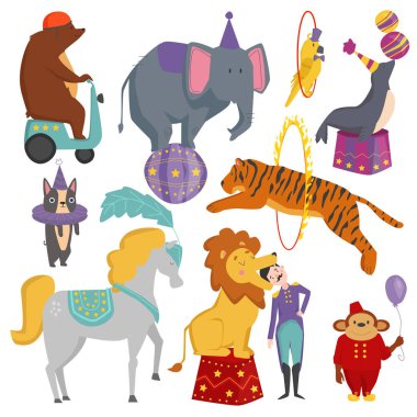 Sirk hayvanlarına illüstrasyon vektör.