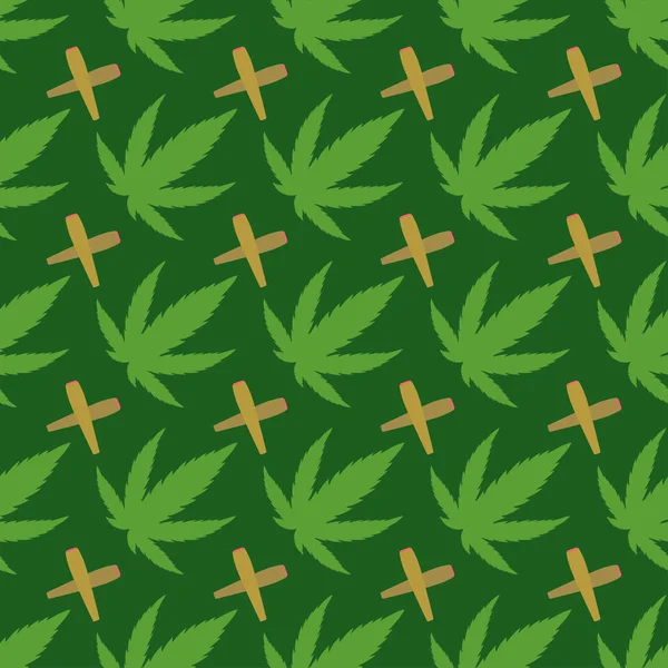 Marihuana patrón inconsútil vector . — Vector de stock