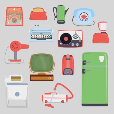 Retro vintage ev aletleri vektör.