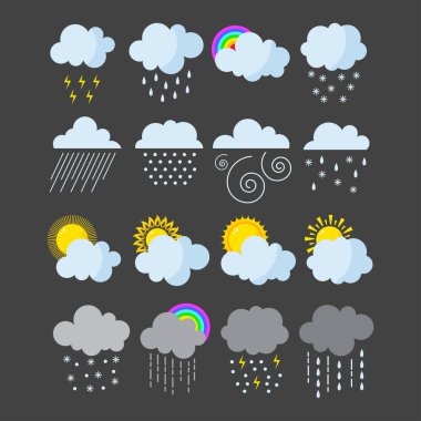 Hava simgeler vektör kümesi.