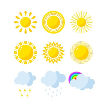 Hava simgeler vektör kümesi.