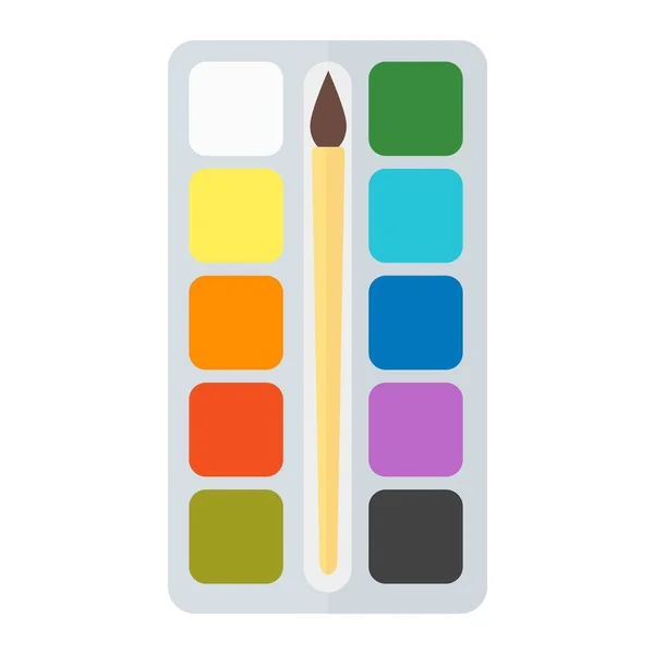 Multicolor watercolour paint box vector illustration. — Stock Vector