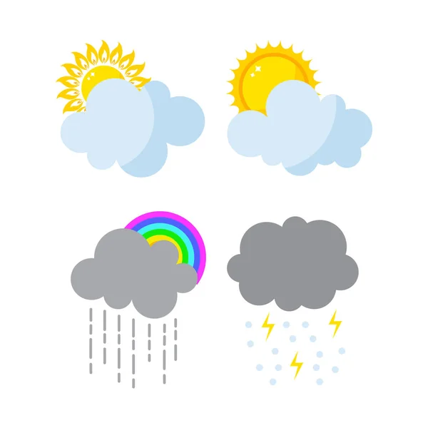 Conjunto de ícones meteorológicos vetor . — Vetor de Stock