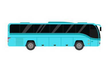 Şehir yol otobüs ulaşım vektör çizim.