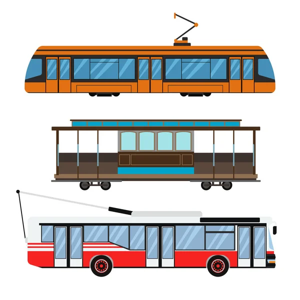 Transport miejski zestaw ilustracji wektorowych. — Wektor stockowy