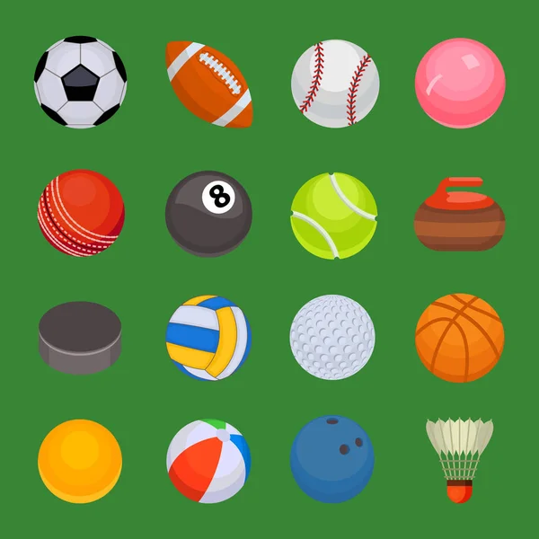 Conjunto de bolas deportivas vector aislado . — Archivo Imágenes Vectoriales