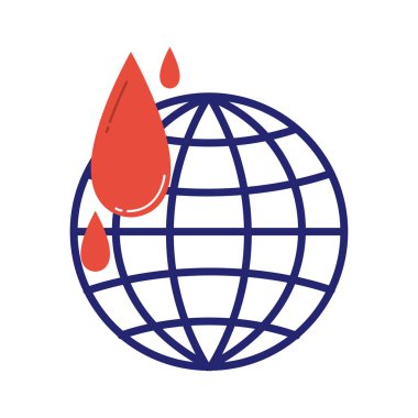 Gönüllü kan bağışı simge vektör.