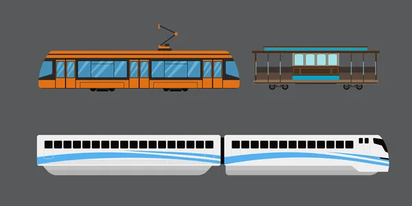 Illustration vectorielle du transport ferroviaire urbain . — Image vectorielle