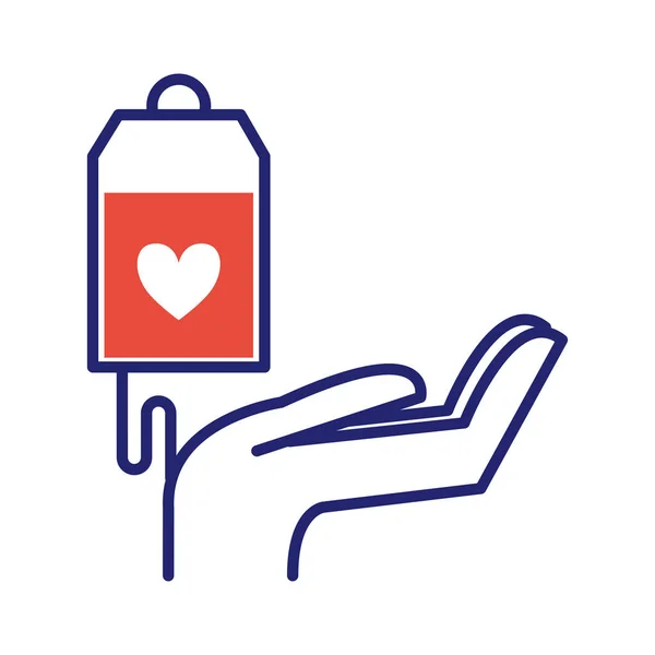 Voluntariado donación de sangre icono vector . — Vector de stock