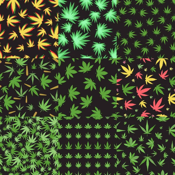 Marihuana patrón inconsútil vector . — Vector de stock