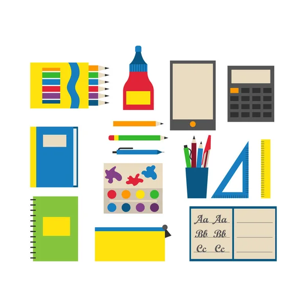 School supplies vector illustration. — Stock Vector