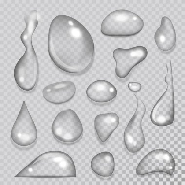 Gerçekçi damla şeffaf izole vektör.