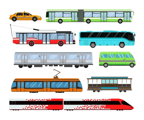 Juego de transporte urbano vector ilustración . — Vector de stock