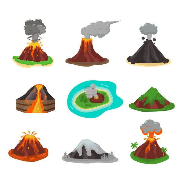 火山集矢量图. — 图库矢量图片