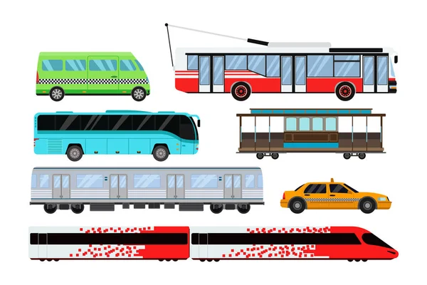 Transport miejski zestaw ilustracji wektorowych. — Wektor stockowy