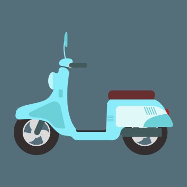 Retro vektör scooter çizim.