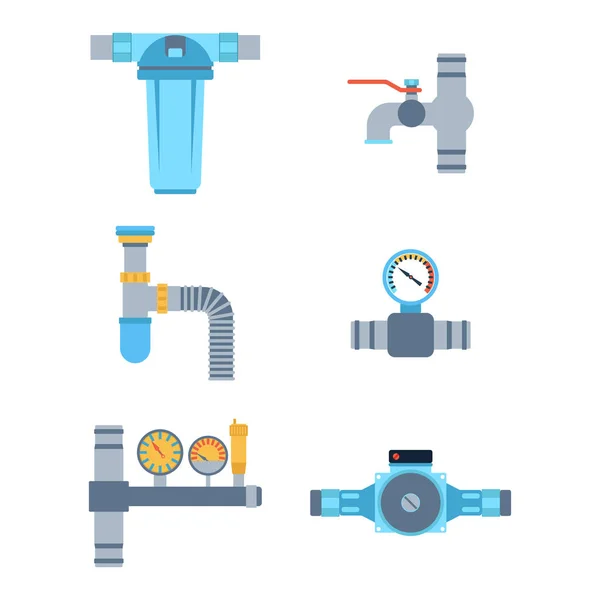 Icônes vectorielles de tuyaux isolées . — Image vectorielle