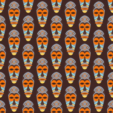 Afrika maskesi vektör seamless modeli.